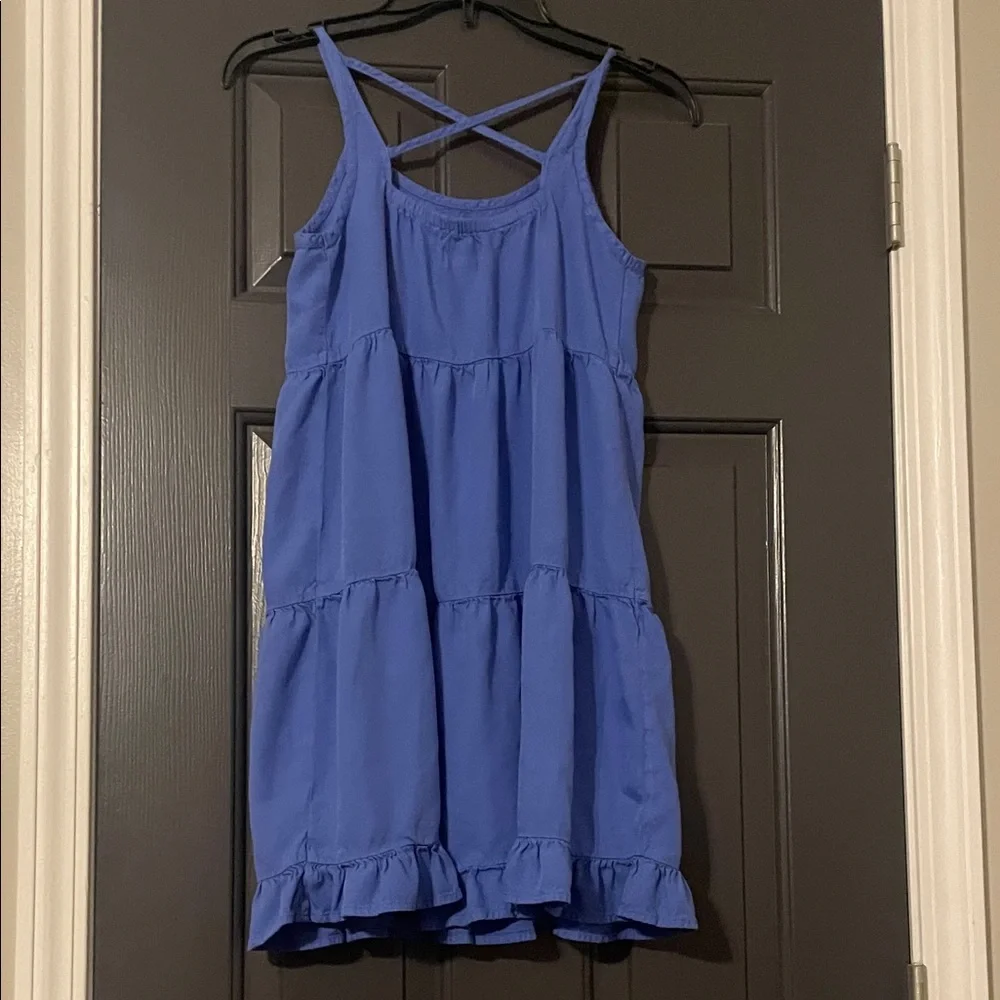 Old Navy Blue Dress with White Embroidery
